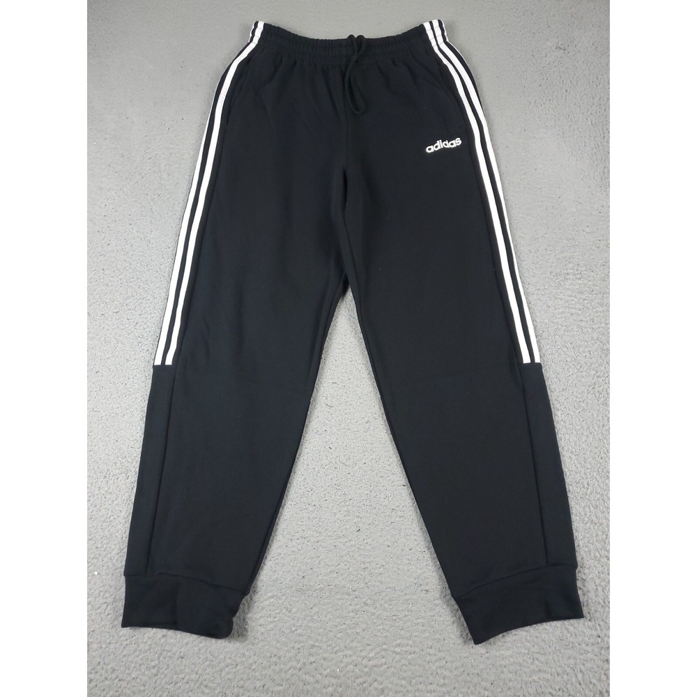 Adidas Mens Climalite Track Pants Black White Stripe Joggers Size Medium - Picture 1 of 7